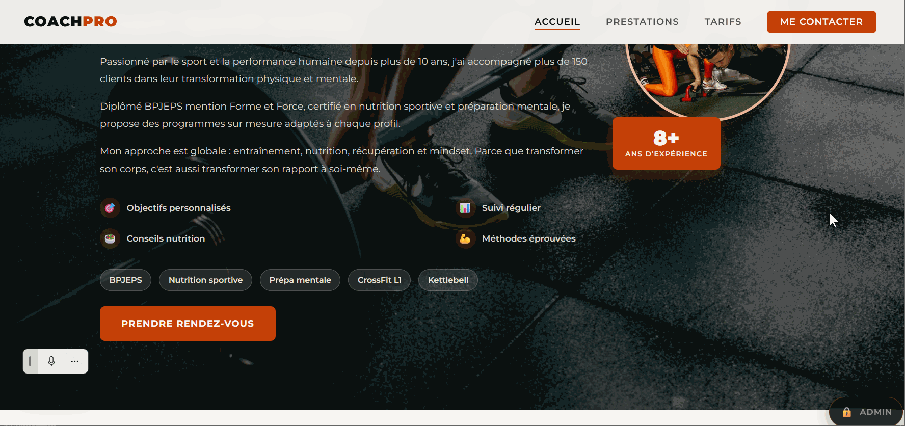 Site coach sportif professionnel